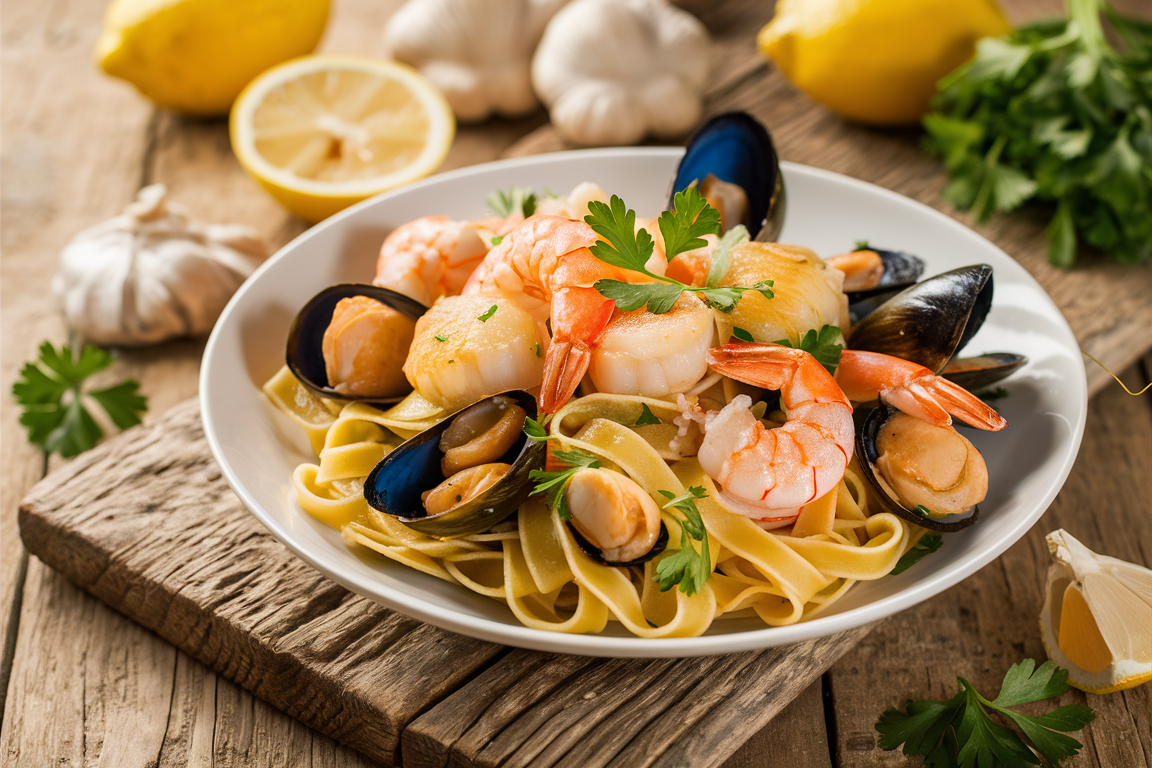 seafood tagliatelle pasta