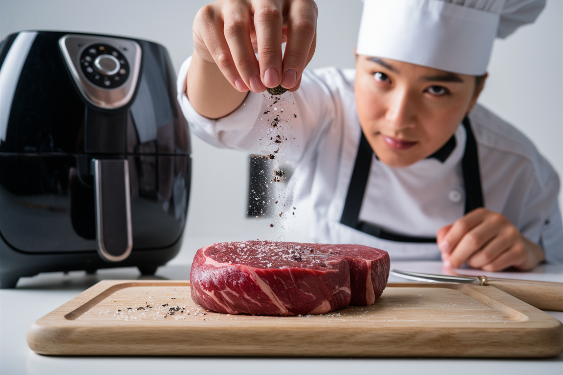 How do you cook raw beef in the air fryer?