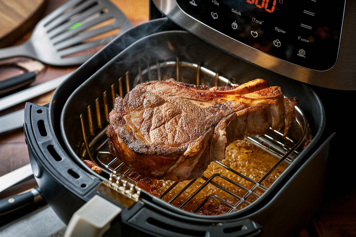 How do you cook a steak in an air fryer without it drying out?