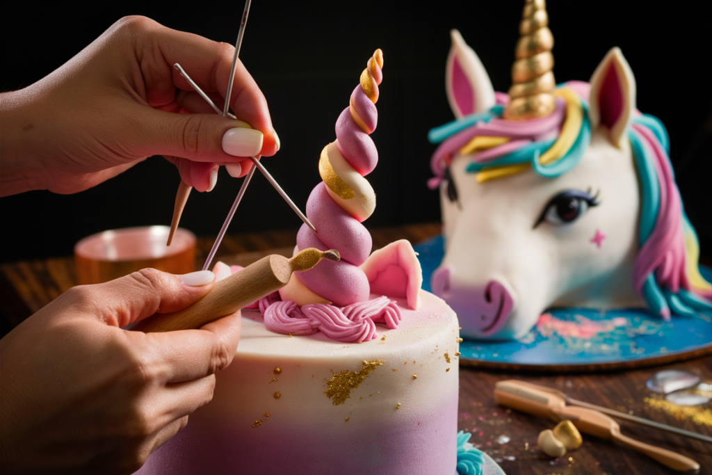 How to make horn for unicorn cake?